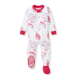 Burt's Bees Baby Baby Girls Pajamas, One-Piece Footed Sleeper PJs, Non-Slip Snug Fit for Infants 12, 18, and 24 Months
