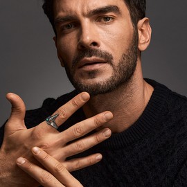 DAYLINLOVE Raven Ring 925 Sterling Silver Skull Crow Turquoise Adjustable Open Thumb Ring Gothic Viking Nordic Pagan Jewellery Gift for Men Father, Precious metal, No Gemstone