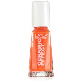 Layla Cosmetics 1243R23-109 Ceramic Effect Nagellack - orange fluo, 1er pack (1 x 0.01 l)