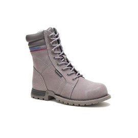 Cat Footwear Women's Echo Waterproof Steel Toe Work Boot, Frost Grey, 9.5