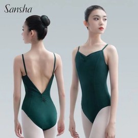 Samsa Ballet Practice & Competition Gymnastics Leotard for Girls (Arts High School Style) Semi-Adult Dance Camisole Jumpsuit Light Purple (Runs small) + XL 2ea