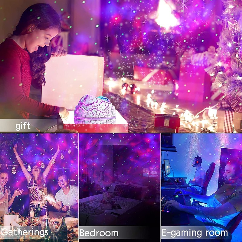 varkda Dinosaur Egg Galaxy Star Projector Starry Light with Wireless