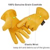 KIM YUAN Leather Work Gloves for Gardening/Cutting/Construction/Motorcycle, Men & Women,