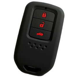 ZIAN Honda Dedicated Smart Key Case 3 Buttons Accord Grace Odyssey Step Wagon Fit Step Wagon Spudder Fit Hybrid Fed Vezel Civic CR-Z Cover (MY-BT3J-1) (Black 2 (Red Button))