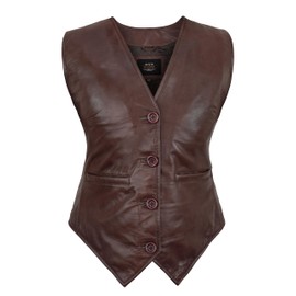 STOREJEES Womens Leather Vest Fashion Wear | Brown, XX-Large Vest