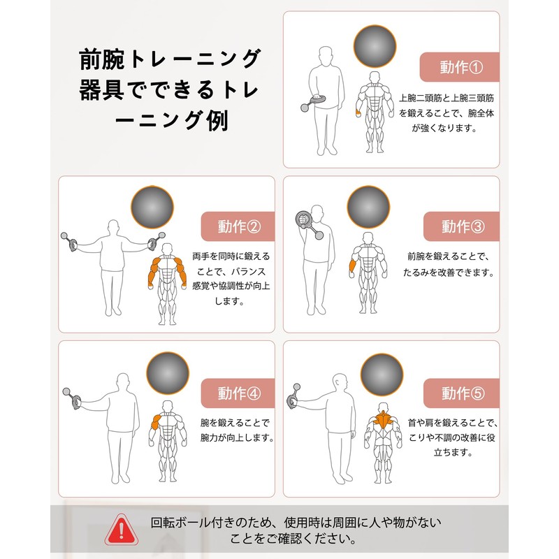 Slimming Upper Arms, 360 Degree Rotation, Forearm, Wrist, Muscle Training,