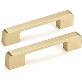 SYZOW Pack of 10 Furniture Handles, Gold Furniture Handles, Cabinet Handles, Door Handles, Kitchen Door Handles, Gold Drawer Handles, Cabinet Handles, Hole Spacing 128 mm