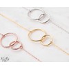 Kritz Women's Necklace Circle Pendant with 2 Rings Gold or