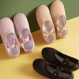 Riley [라일리] Rly 어린이 가죽 발레 슈즈 필라테스 무용 연습화 수 [베이지／235] [Riley] Rly Children's Leather Ballet Shoes Pilates Dance Practice Shoes [Beige/235]