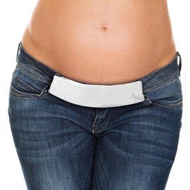 Maeband Maternity Belly Band | Pregnancy Belt, Waistband Extender, Pregnancy Clothes, Maternity Jeans (Medium, Pearl White)