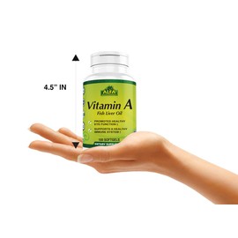 Alfa Vitamins® Vitamin A - Fish Liver Oil 10,000 Iu - Daily Dietary Supplement Helps Supports Vision, Skin and Immune System - 100 Softgels