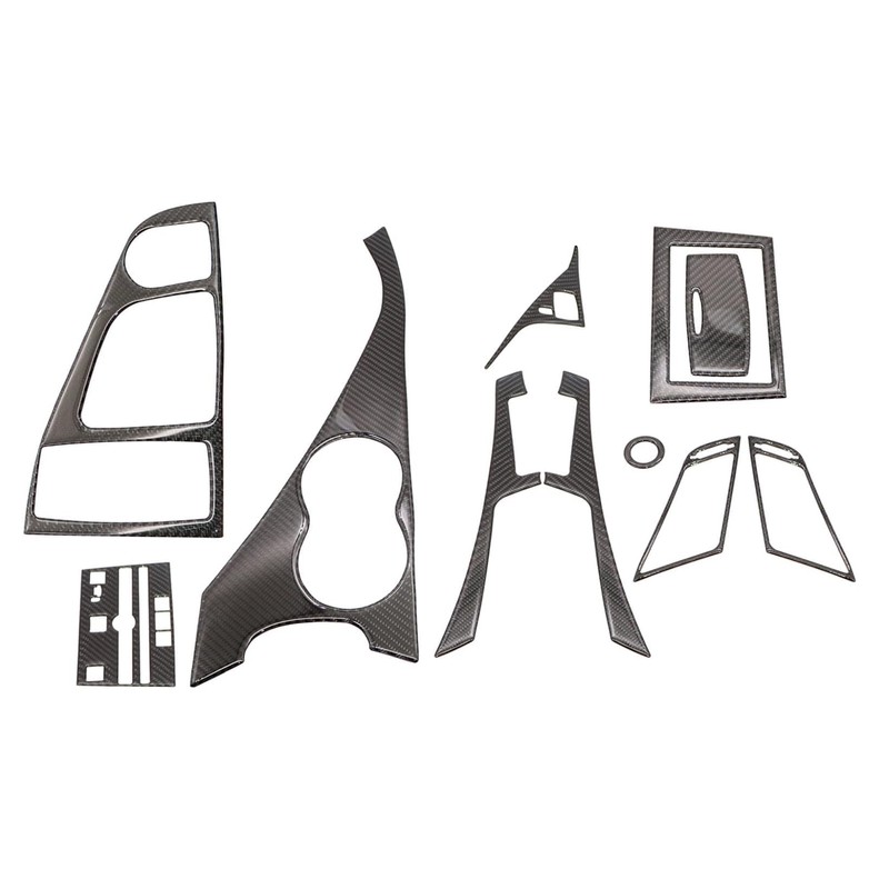 NLQR 11pcs Carbon Fiber Full Interior Set Kit Cover Trim