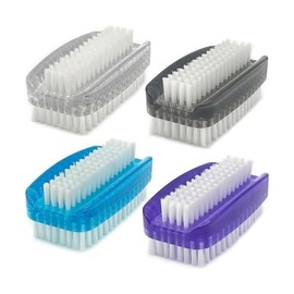 Nail Brush for Cleaning Fingernails Two Sided Fingernail Scrub Brush Soft Stiff Nylon Bristles Scrubber Brush for Hand and Under Nails,4 Pack