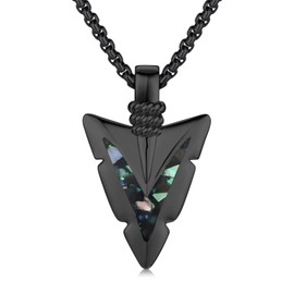 YYmqmq Black Abalone Shell Arrowhead Necklace for Men Women 925 Sterling Silver Arrow Pendant Abalone Shell Jewelry Gifts for Daughter