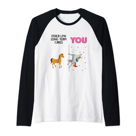 LPN Long Term Care Funny Unicorn Raglan Baseball Tee