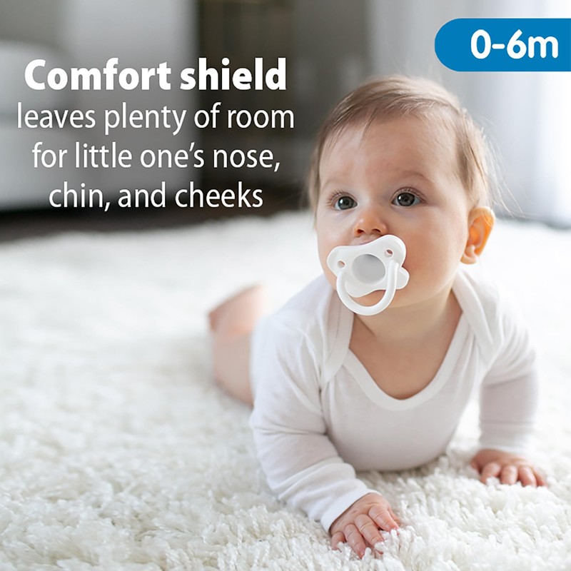 Dr. Brown's HappyPaci 100% Silicone Baby Pacifier, Contoured One-Piece Design,