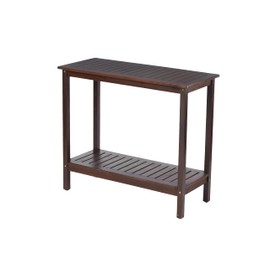 ZJMTOCYU Stylish and Functional Wooden Workstation for Garden, Balcony or Garage - Acacia Console Potting Table, Rich Brown Finish