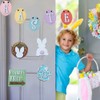 12Pcs Wooden Easter Ornaments Easter Tabletop Wooden Signs Easter Party