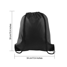 KUUQA 2 Pcs Drawstring Backpack Bags Sports Cinch Sack String Backpack Storage Bags for School Gym Traveling (Black)