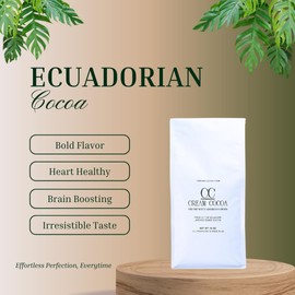 Cream Cocoa - Premium Ecuadorian Cocoa Powder- Unsweetened Cocoa - Rich flavor - Smooth Texture - Ideal for Cakes, Brownies, Cookies, Hot Cocoa, & Other Baked Goods - Imported from Ecuador (16 oz.)