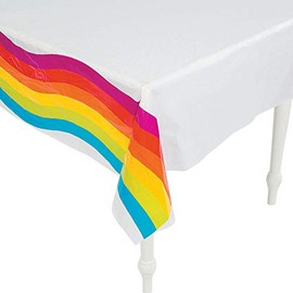 Fun Express - Rainbow Party Printed Tablecover for Birthday - Party Supplies - Table Covers - Print Table Covers - Birthday - 1 Piece