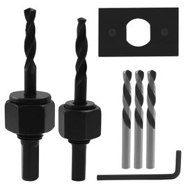 Seimneire 3/8 Inch and 1/4 Inch Hole Saw Arbor with 3 Pcs Central Drill Bits and Fixed Gasket, Heavy Duty Hex Shank Quick Change Bi-Metal Hole Saw Arbor Mandrel