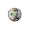 Verstellbarer Edelstahlring, 25mm Durchmesser, Handgemachte Illustration Prinzessin und Frosch