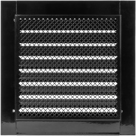 8" x 8" Inch Square Black Galvanized Steel Ventilation Grille with Metal Mesh (Duct 8" x 8" / Grille 10" x 10") HVAC. Heating, Cooling and Ventilation Applications. Outdoor Vent Cover.