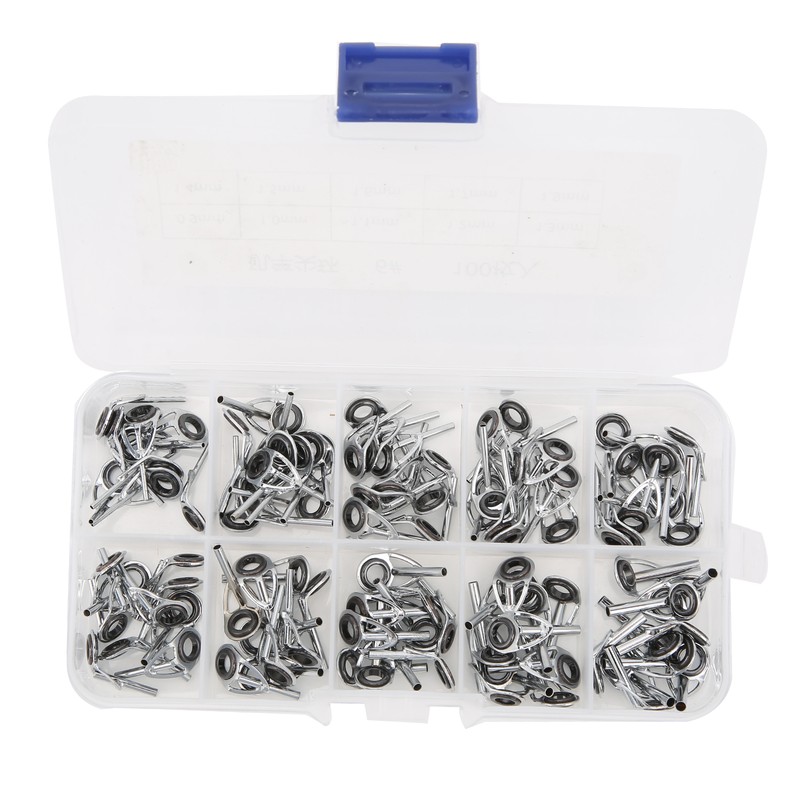 100Pcs Fishing Rod Guide Ring Set Ceramic Guide Eye Sets