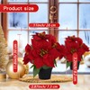 Poinsettias Flowers Artificial in Pot 2PC Small Red Christmas Plant