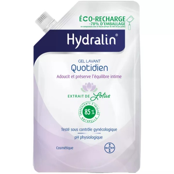 Hydralin Quotidien Intimate Hygiene Cleansing Gel, 400 ml eco refill