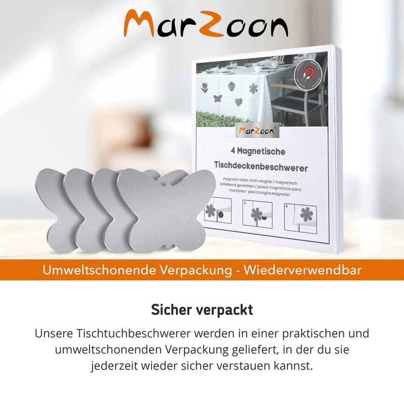 Marzoon 4 Magnetic Tablecloth Weights Made of Stainless Steel, Tablecloth