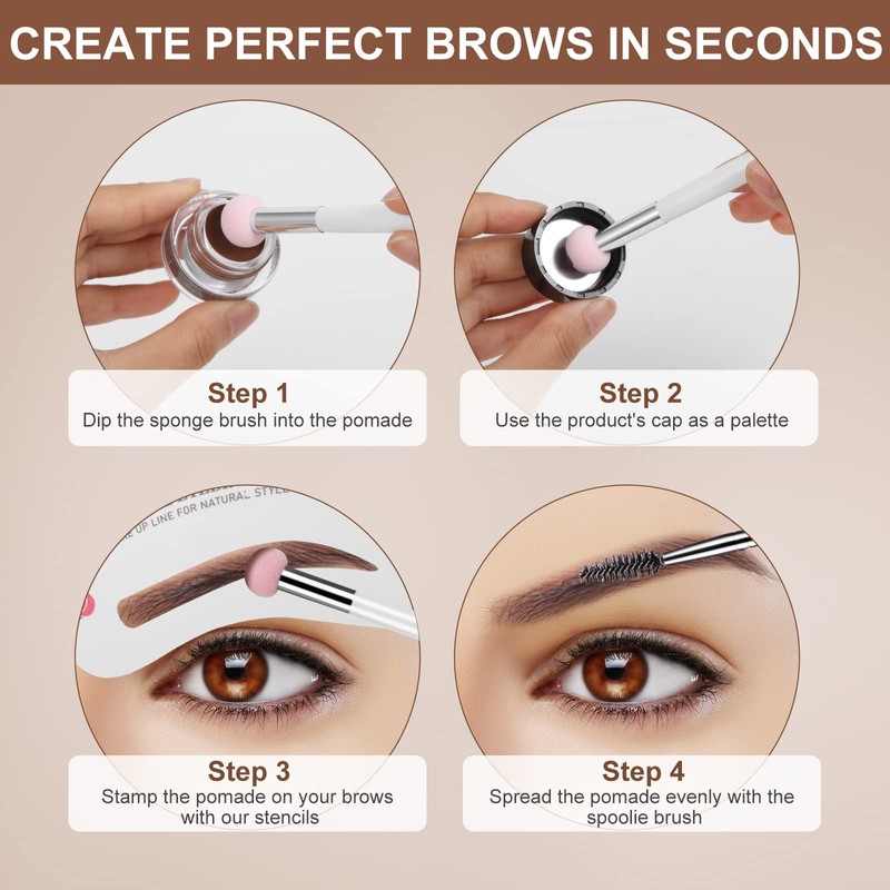 Eyebrow Stamp Stencil Kit for Beginner - Simpout Eye Brow