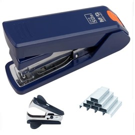 M&G Effortless Stapler 50 Sheet Capacity One-Touch Stapling, Heavy Duty Desktop Stapler Includes 1000 Staples and Remover, Portable Handheld Staplers for Home & Office (Dark Blue)
