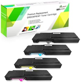 4 Color Remanufactured Toner Cartridges C400 C405【Extra High Yield】 GREENPRINT for Xerox C400 C400n C400dn C405 C405n C405dn MFP 10500 Pages for Black, 8000 Pages for Cyan Magenta and Yellow