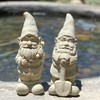 Garden Gnome with Bucket: Solid Durable Stone Statue with Vintage