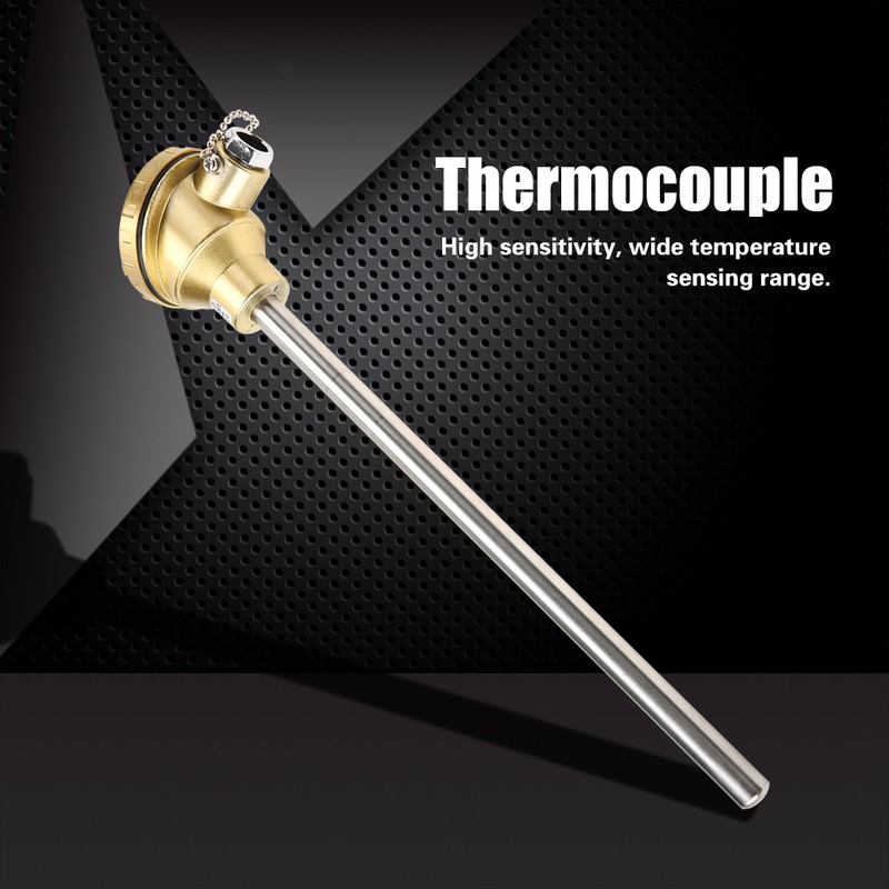 K Type Stainless Steel Probe Thermocouple Temperature Sensor 0-1300℃ (300mm)