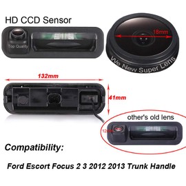 Wasserdicht 170° umkehrbare Fahrzeug-spezifische Griffleiste Kamera integriert in Koffergriff Rückansicht Rückfahrkamera für Griff Kofferraum Ford Focus 2 Focus 3 2012-2015