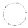 Ritastephens 925 Sterling Silver Adjustable Moon-Cut Bead Anklet – Italian