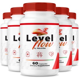(5 Pack) Level Flow Pills – Daily Support Formula with a Clean, Potent Blend to Help Maintain Balanced Levels, Natural Flow & Healthy Circulation | LevelFlow Easy-to-Swallow Capsules (300 Capsules)