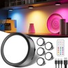 USB Rechargeable RGB Puck Lights with Remote, 2400mAh Color Changing
