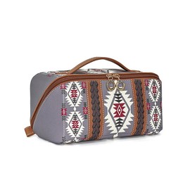 Boho Style Makeup Bag, Casual Colorblock Makeup Organizer Pouch, Versatile Storage Bag for Skincare, Lotion, Cream, Lip Balm, Eyeliners, Mirror, Stationery, Travel Bag:_Purple_one-size