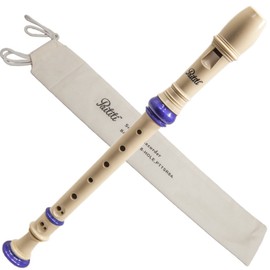 Paititi Soprano Recorder 8-Hole With Cleaning Rod + Carrying Bag, CreamyBlue Color, Key of C