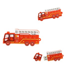 Unidad USB para coche de bomberos – Unidad flash para coche de bomberos para niños y niñas – Unidad flash de moda roja – Unidad flash USB divertida – Unidad de pulgar de motor de bomberos rojo – Suministro de regreso a la escuela (camión de bomber