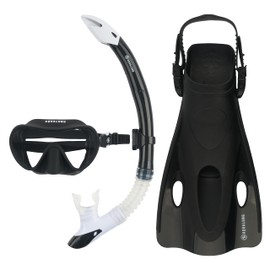 Aqualung Nabul Snorkeling Set, Black, Large/X-Large