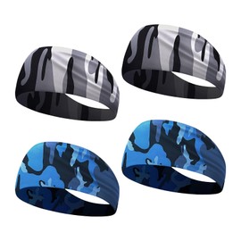 ZEBKEL 4 Pezzi Fasce Sportive, Fascia Antisudore per Uomini & Donne, Fascia Elastica per Corsa, Bici, Fitness