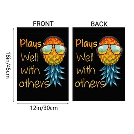 IOppWin Upside Down Pineapple Flags, Swinger Party Flag, Double-Sided Linen, 12 x 18 inches