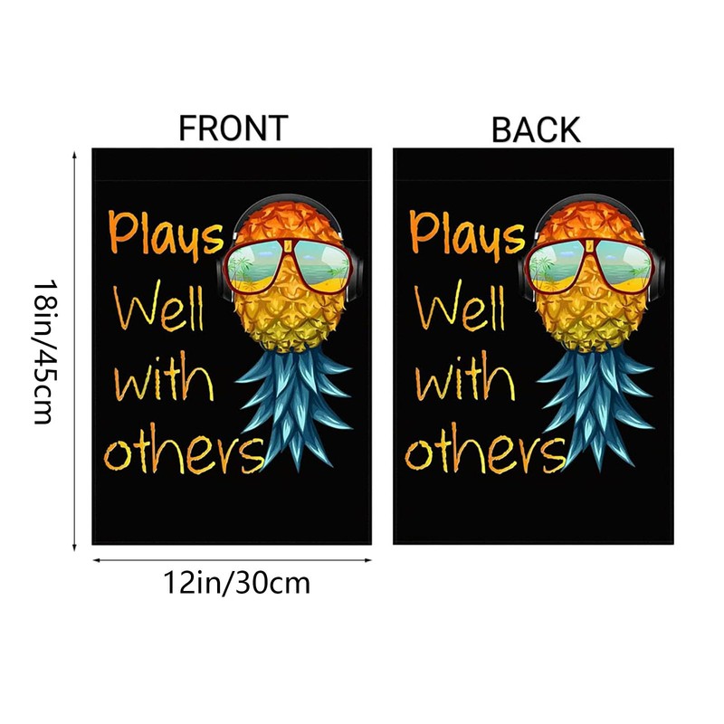 IOppWin Upside Down Pineapple Flags, Swinger Party Flag, Double-Sided Linen,