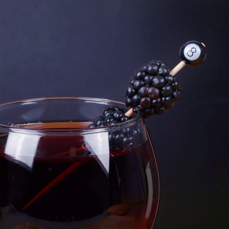 BambooMN Billiard Pool Cocktail Appetizer Ball End Picks - 3.9"