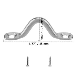 ZOENHOU Pack of 40 Pad Eye Straps Fender Eyelet Kayak Stainless Steel Deck Loops Bimini Boat Top Pad Eye with 80 Screws Fender Eyelet Eye Straps for Kayak Canoe Kayak Canoe Rigging (4.5 mm)